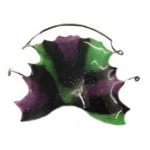 A green, purple and black leaf brooch.