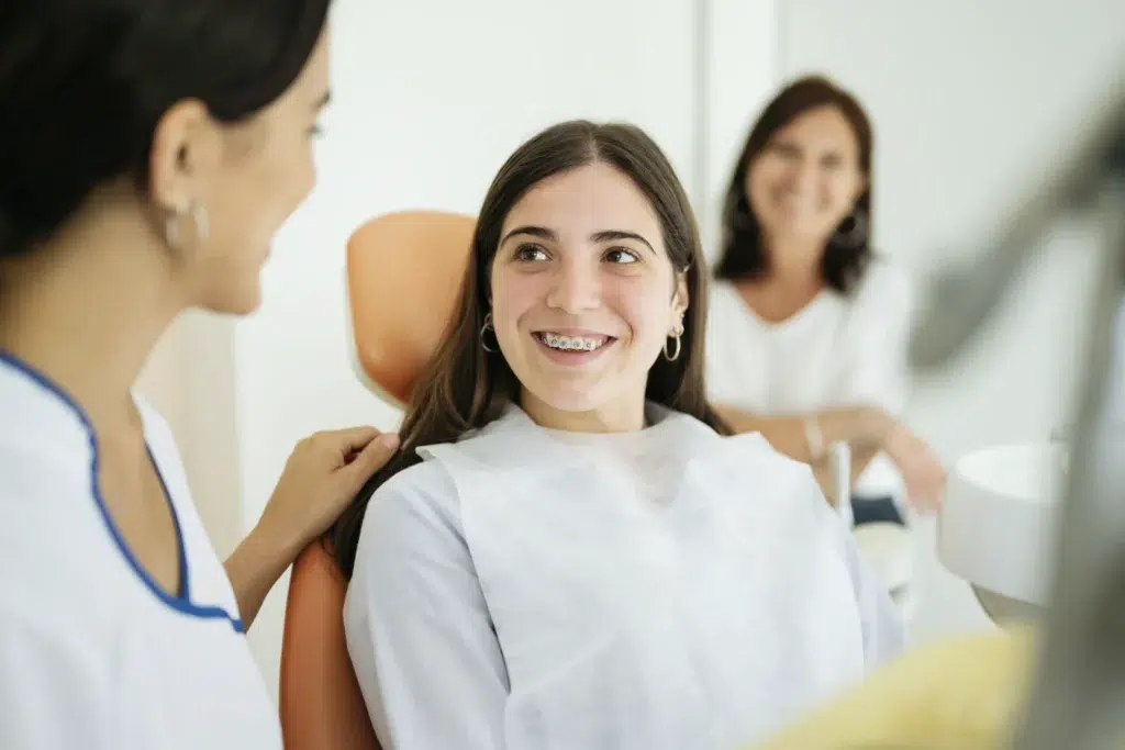 Happy teen with braces
